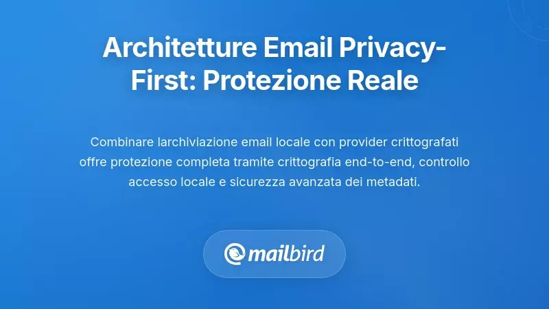 Architetture Email Privacy-First: Costruire una Vera Protezione