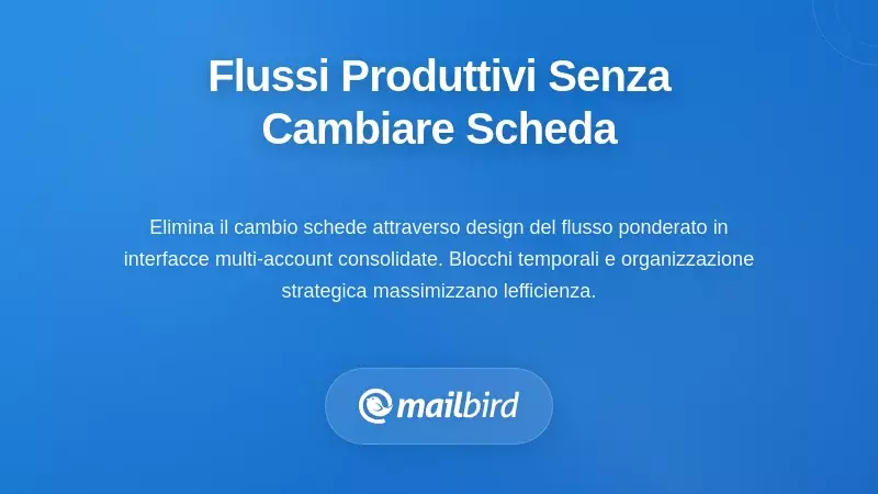 Dashboard del flusso di lavoro produttivo che mostra la gestione consolidata delle email di pi&ugrave; account