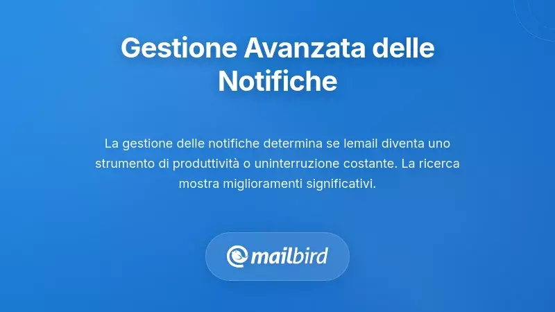 Interfaccia delle impostazioni delle notifiche email per gestire le interruzioni e migliorare la concentrazione