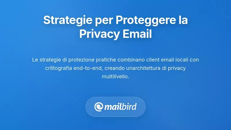 Persona che implementa strategie di protezione della privacy delle email su laptop con icone di sicurezza