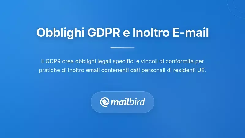 Elenco di controllo per la conformit&agrave; al GDPR per l'inoltro delle email che mostra i requisiti di protezione dei dati e obblighi legali