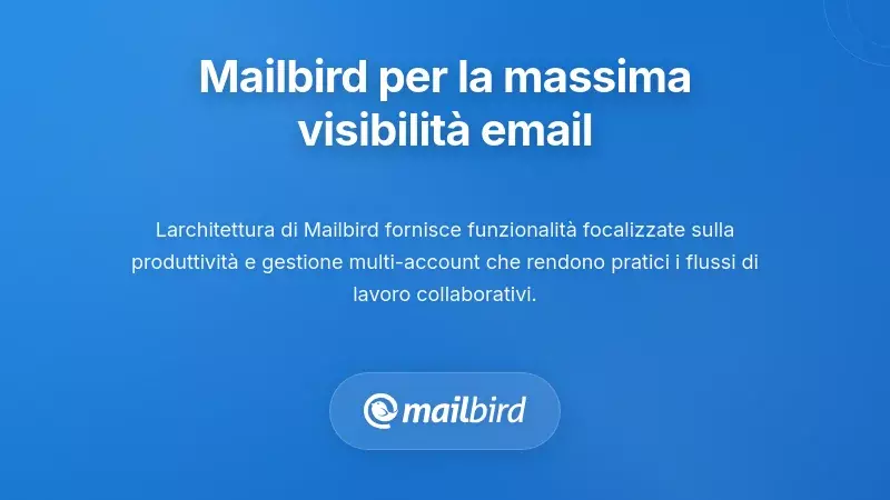 Interfaccia del client email Mailbird che mostra le funzionalità di visibilità della posta in arrivo per i team