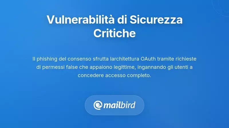 Diagramma che mostra un attacco di phishing per consenso OAuth che sfrutta i permessi delle app email
