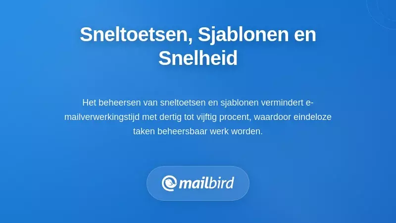 Sneltoetsen, Sjablonen en Hoge Snelheid Werken