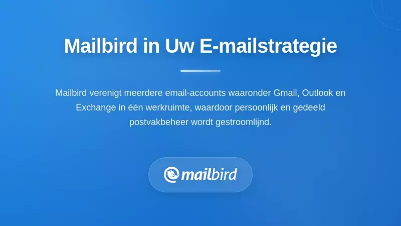 Mailbird e-mailclientinterface die een verenigde inbox toont met meerdere e-mailaccounts voor dekkingsbeheer