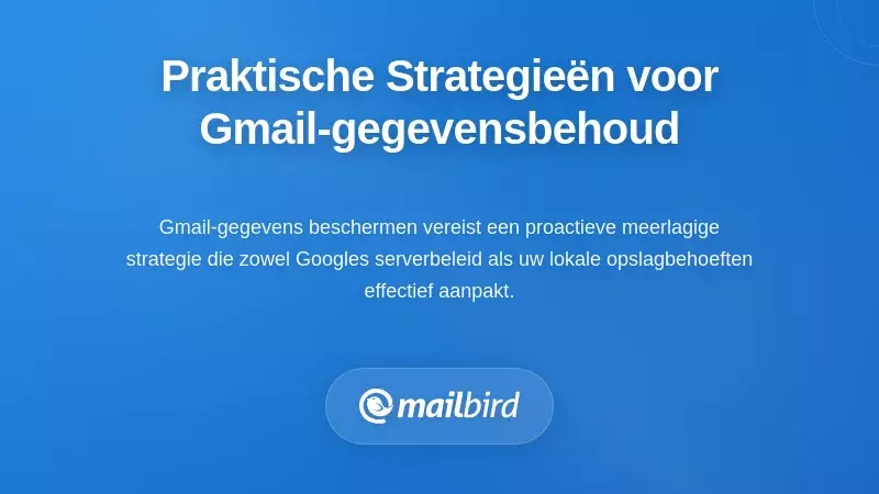 Illustratie van strategie&euml;n voor het behoud en back-up methoden van Gmail-gegevens