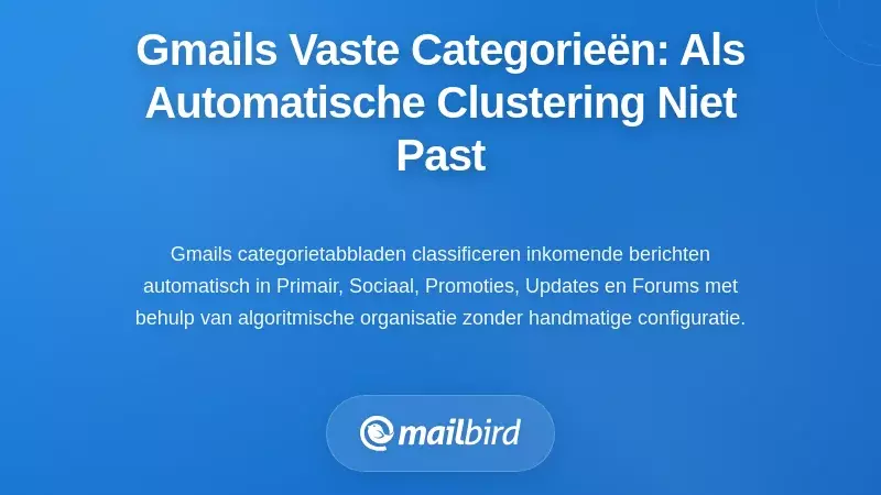 Het Vaste Categoriestelsel: Wanneer Gmail's Automatische Clustering Niet Past bij Je Workflow