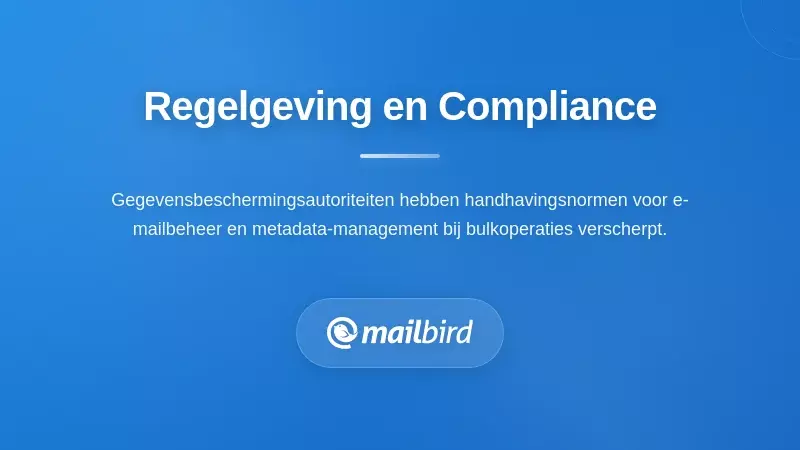 Diagram van het regelgevend compliancekader dat de GDPR en vereisten voor gegevensbescherming voor het omgaan met bulk-e-mails toont