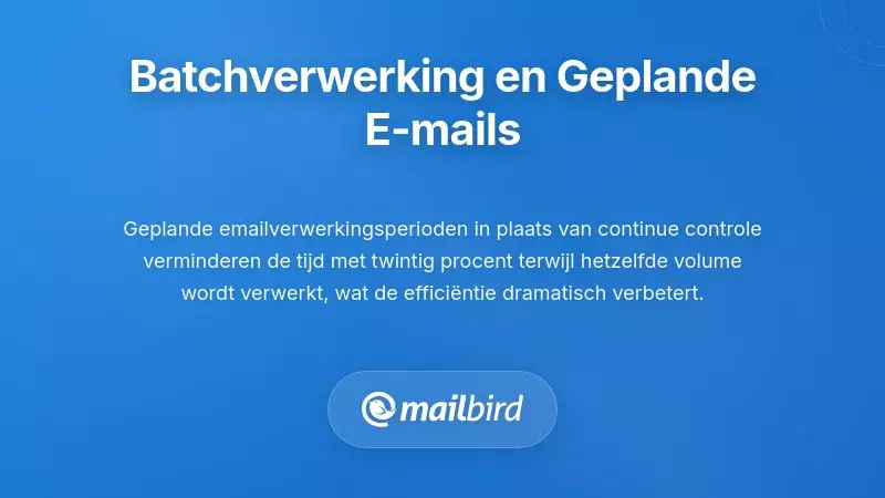 Kalender die geplande batchverwerkingstijden voor e-mail toont voor een verbeterde productiviteitsworkflow