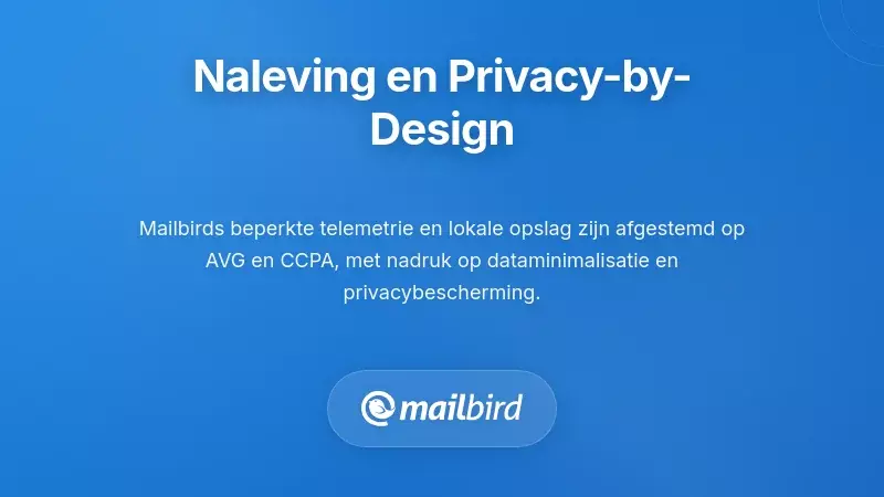 Privacy-by-design raamwerk dat GDPR-naleving toont in de Mailbird e-mailapplicatie