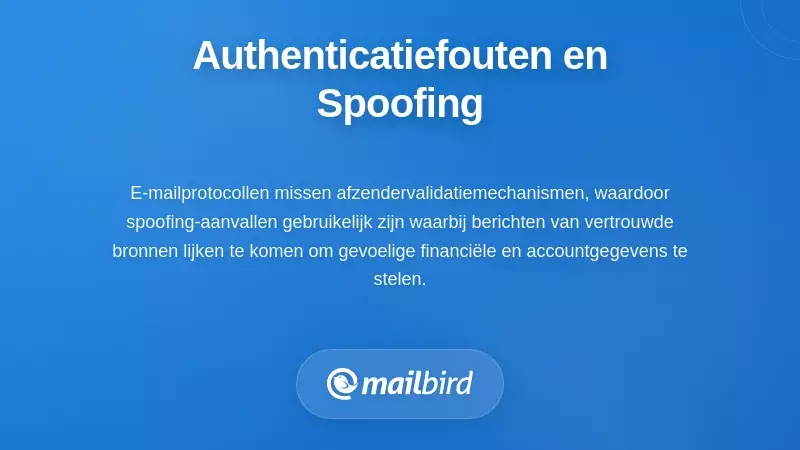 Diagram van e-mailvervalsing en authenticatiefout met problemen in de verificatie van de afzenderidentiteit