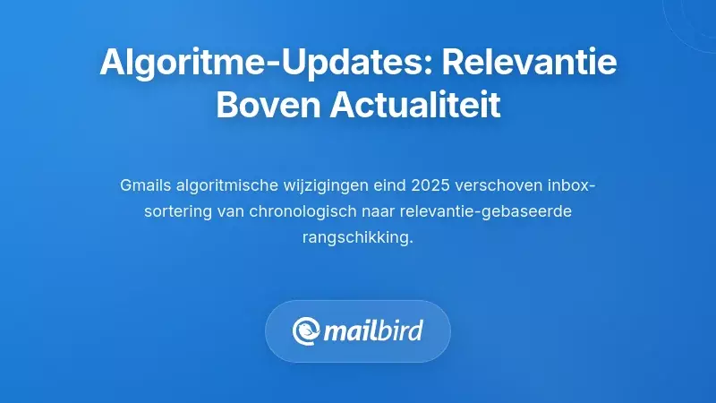 Gmail inbox algoritme-update die de relevantie van e-mails boven de recentheid in de berichtsortering prioriteit geeft