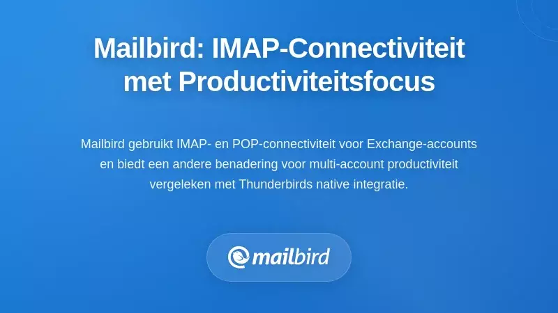 Hoe Mailbird's Benadering Verschilt: IMAP-gebaseerde Connectiviteit met Focus op Productiviteit