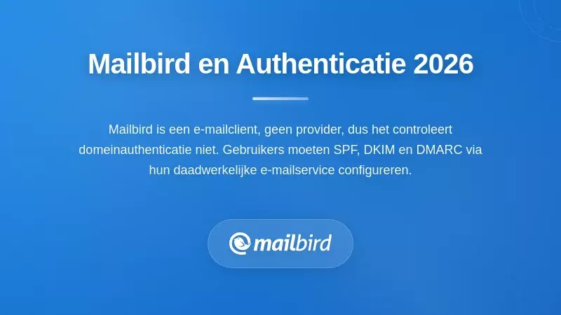 Mailbird e-mailclientinterface toont authenticatie-instellingen voor problemen met bulk e-mailbezorging in 2026