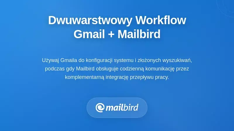 Projektowanie dwuwarstwowego przepływu pracy Gmail + Mailbird