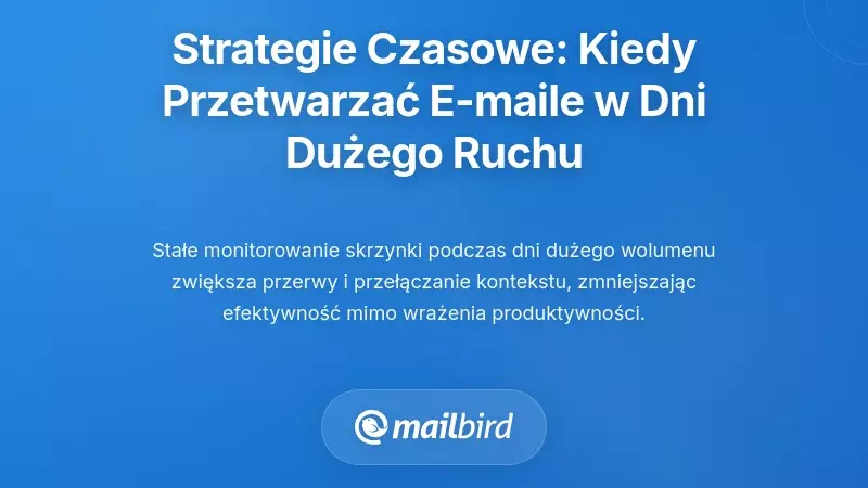 Strategie czasowe: kiedy przetwarzać maile podczas intensywnych dni