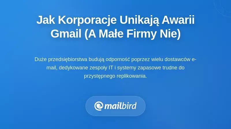 Jak przedsiębiorstwa ograniczają przestój Gmaila (i dlaczego małe firmy nie mogą)