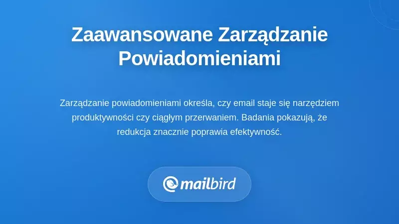 Interfejs ustawień powiadomień e-mail do zarządzania przerwami i poprawy koncentracji