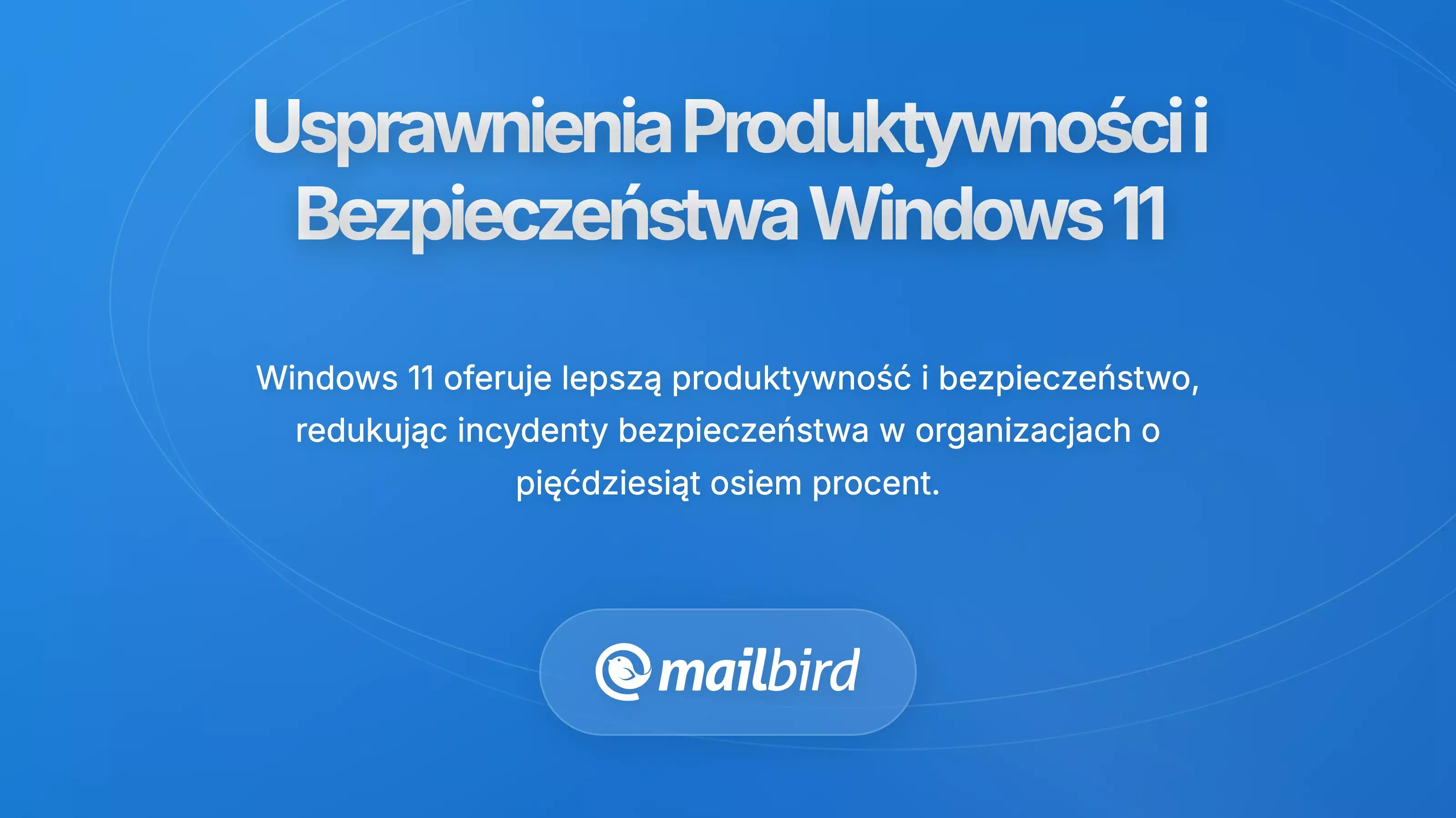 Interfejs funkcji produktywności i ulepszeń bezpieczeństwa Windows 11 pokazujący poprawione możliwości zarządzania e-mailem