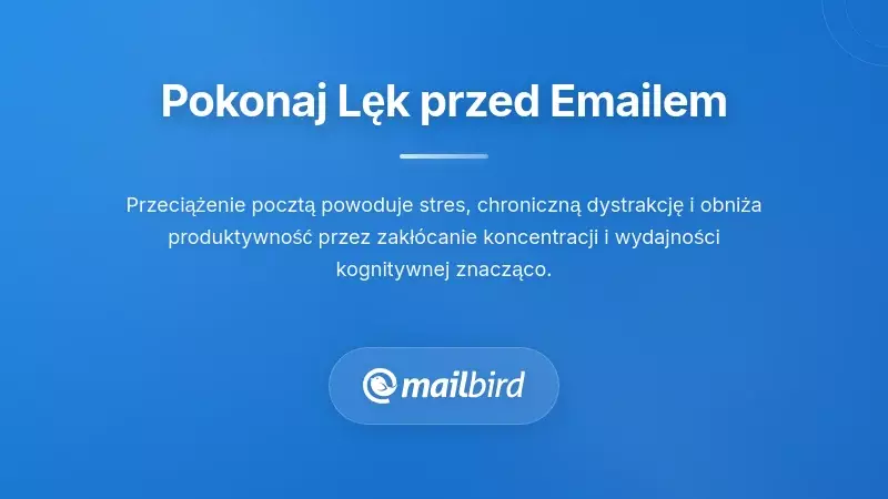 Osoba doświadczająca lęku i stresu z powodu przeładowania skrzynki odbiorczej i niezarządzanych wiadomości