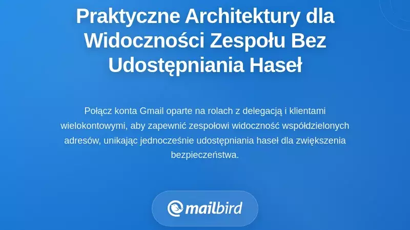 Praktyczne architektury dla widoczności zespołu bez udostępniania haseł