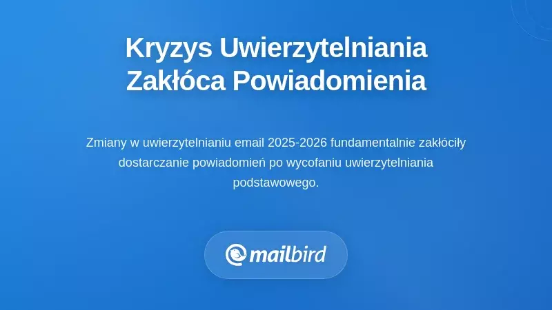 Kryzys uwierzytelniania e-mail przerywający dostarczanie powiadomień