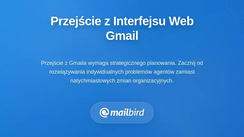 Zespół przechodzący z interfejsu internetowego Gmaila na klienta poczty desktopowej w celu lepszego zarządzania wsparciem