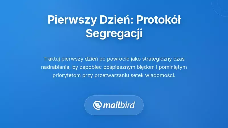 Ustrukturyzowany system triage e-mailowego na pierwszy dzień powrotu z urlopu z sortowaniem według priorytetu