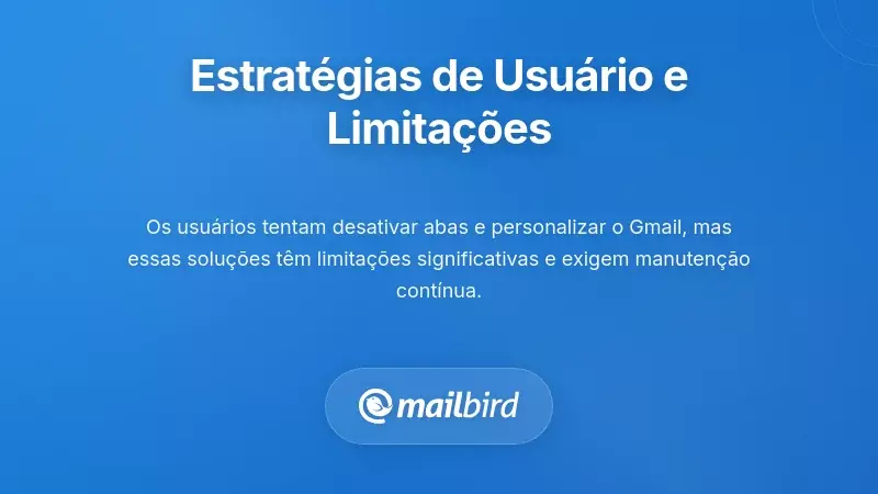 Configura&ccedil;&otilde;es de personaliza&ccedil;&atilde;o do Gmail e estrat&eacute;gias dos utilizadores para gerir a complexidade da caixa de entrada