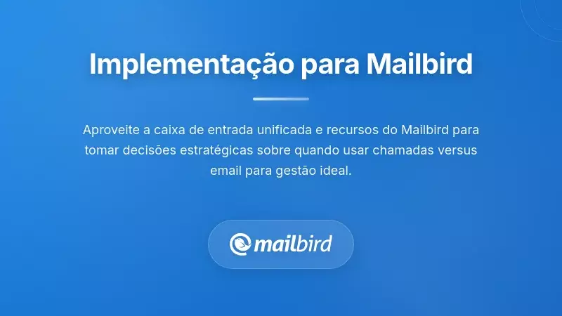 Interface do cliente de email Mailbird mostrando múltiplas contas com opções de integração de telefone