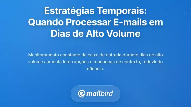 Estratégias Temporais: Quando Processar Emails Durante Dias de Alto Volume