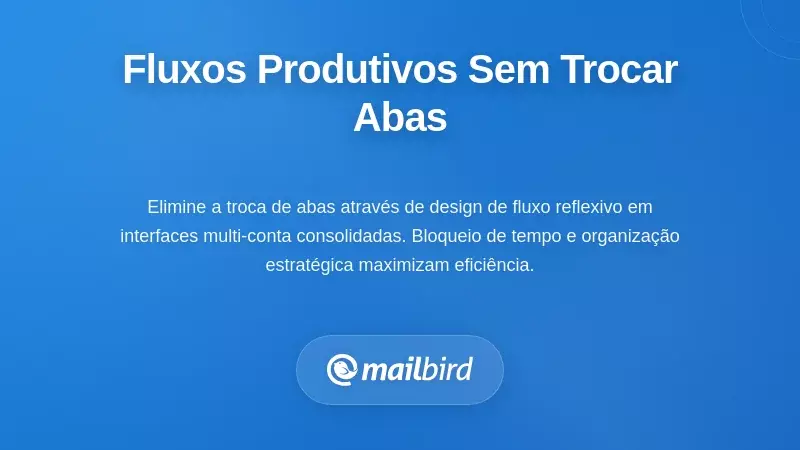 Painel de fluxo de trabalho produtivo mostrando gerenciamento consolidado de email de v&aacute;rias contas