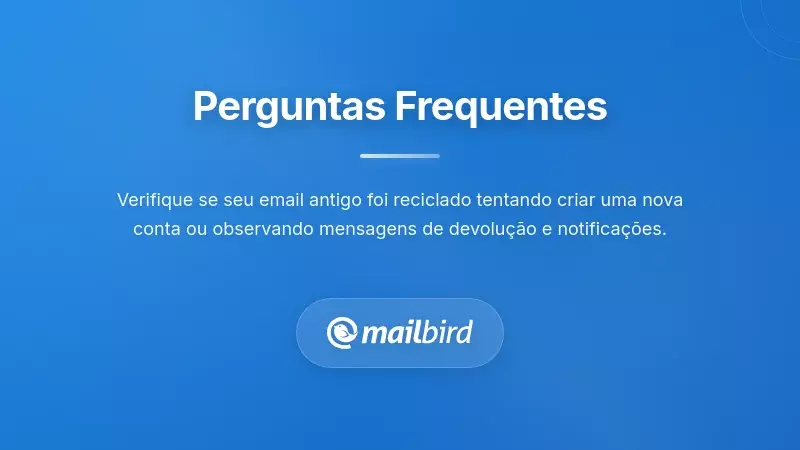 Seção de FAQ ilustrando preocupações de segurança sobre riscos de reciclagem de endereços de e-mail e perguntas dos utilizadores