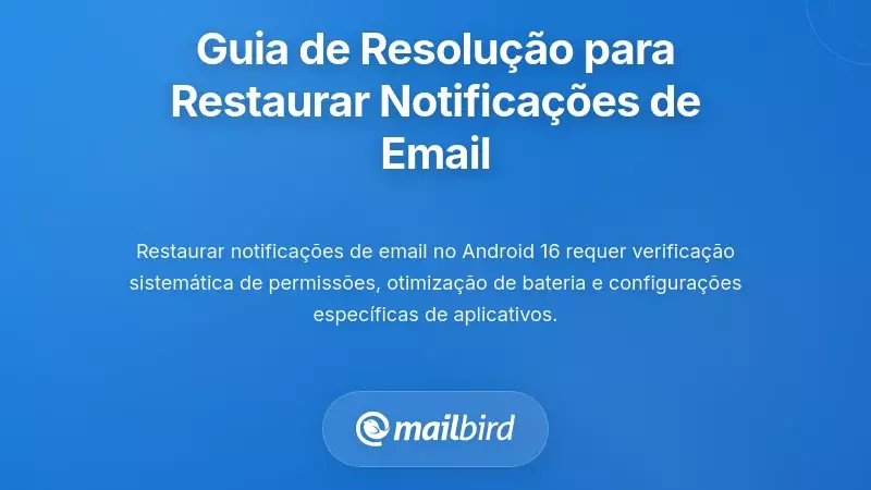 Estrutura Sistem&aacute;tica de Resolu&ccedil;&atilde;o de Problemas para Restaurar Notifica&ccedil;&otilde;es de Email