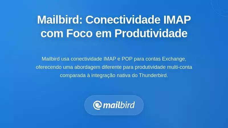 Como a abordagem da Mailbird difere: Conectividade baseada em IMAP com foco na produtividade