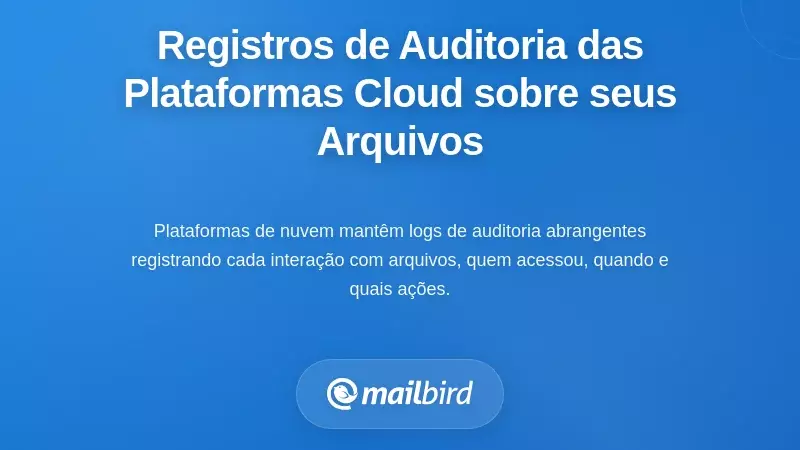 Os Registos de Auditoria Abrangentes que as Plataformas de Nuvem Mant&ecirc;m sobre a Sua Atividade de Ficheiros