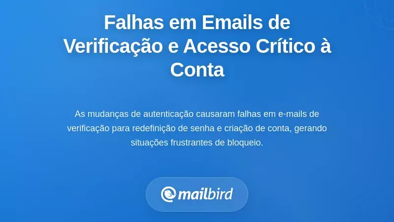 Falhas no Email de Verifica&ccedil;&atilde;o e Disrup&ccedil;&otilde;es Cr&iacute;ticas no Acesso &agrave; Conta