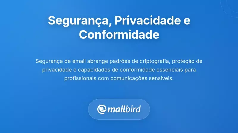 Painel de configura&ccedil;&otilde;es de seguran&ccedil;a e privacidade de email mostrando recursos de criptografia e conformidade para contas GMX