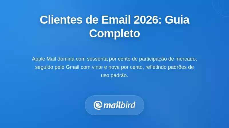 gr&aacute;fico comparativo de clientes de email de 2026 exibindo diferentes aplicativos otimizados para v&aacute;rios casos de uso