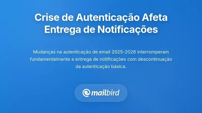 Crise na Autentica&ccedil;&atilde;o de Email a Perturbar a Entrega de Notifica&ccedil;&otilde;es