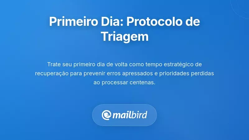 Sistema estruturado de triagem de e-mail para o primeiro dia de regresso ap&oacute;s licen&ccedil;a com ordena&ccedil;&atilde;o por prioridade