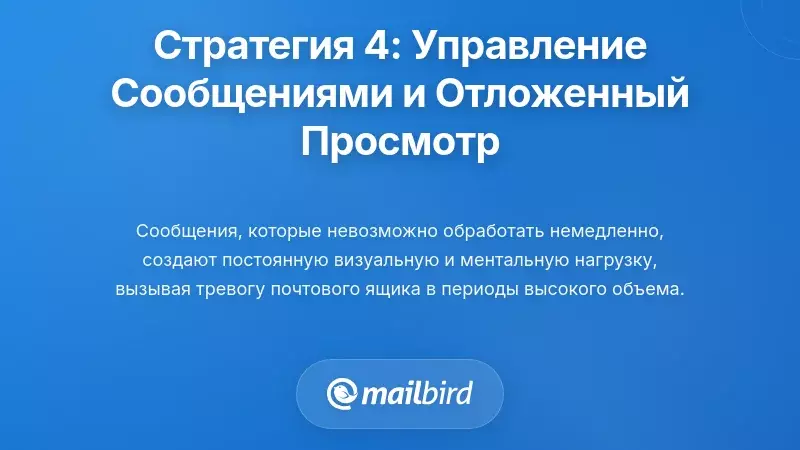 Стратегическая структура Четыре: Расширенное управление сообщениями и отсрочка