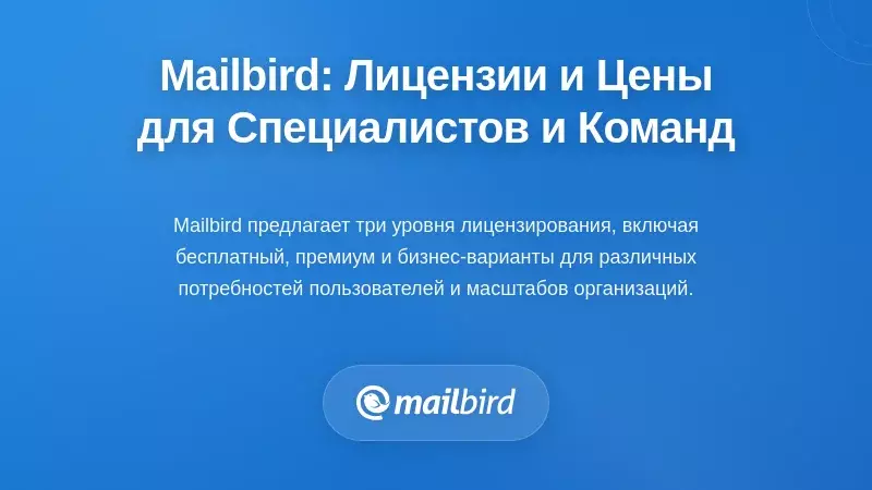 Лицензирование и цены Mailbird: доступные решения для индивидуальных профессионалов и команд