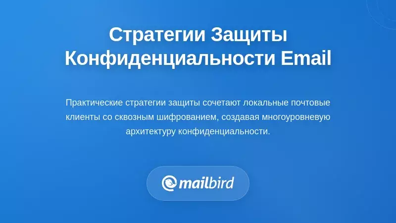 Человек реализует стратегии защиты конфиденциальности электронной почты на ноутбуке с значками безопасности