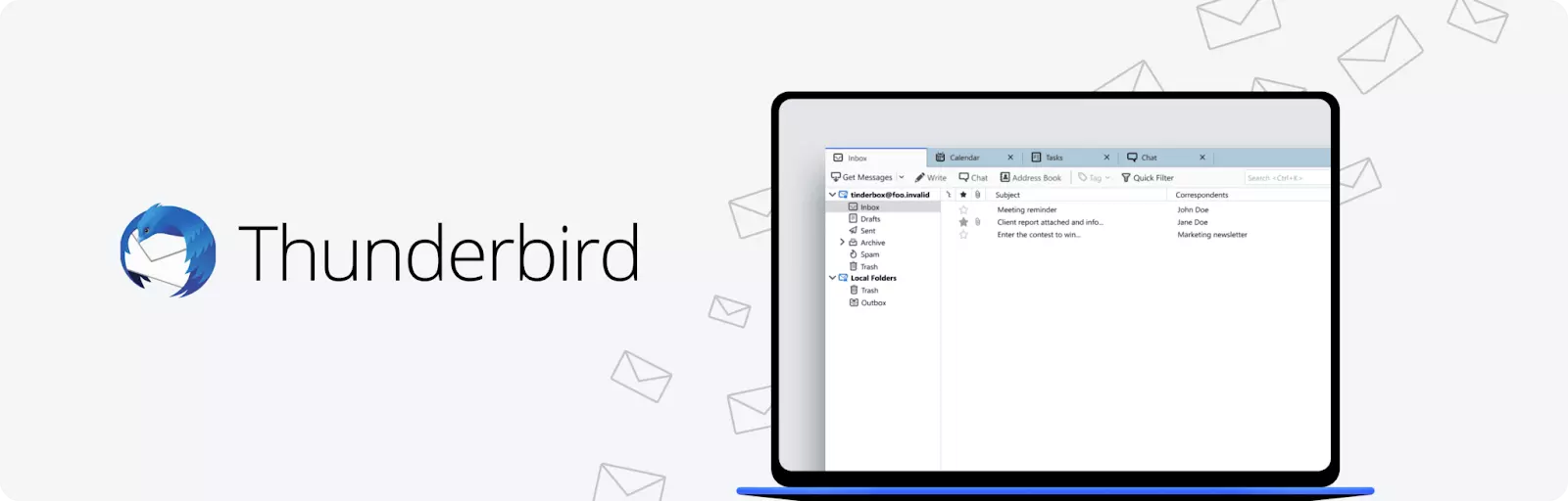 Interface du client de messagerie Mozilla Thunderbird