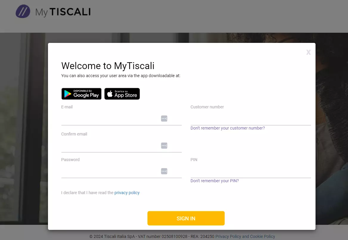 tiscali mail signup