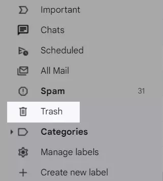 Trash Emails Folder