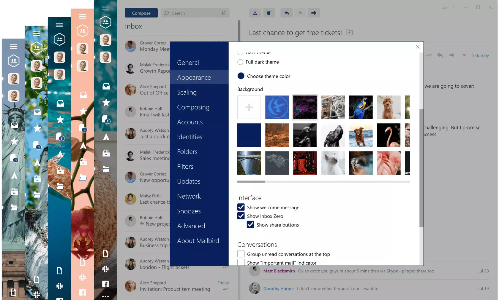 Customizable backgrounds for every mood