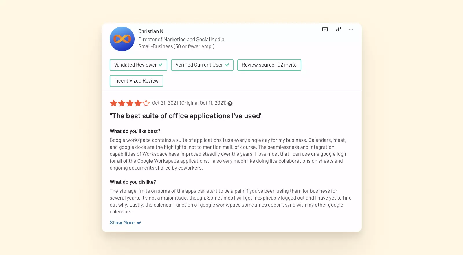 Google Workspace user review