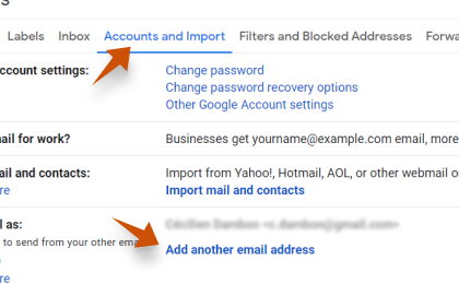 Step 2: Step 2: To configure 123-reg.co.uk on Gmail, Select Accounts and Import and then click on Add a mail account.